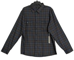 AG Los Angeles Wayne Long Sleeve Work Shirt Men's XXL Relaxed Fit Navy Plaid NWT
